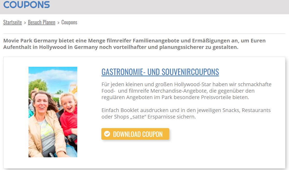 Movie Park Germany Coupons